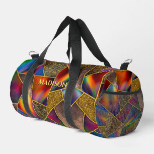 Elegant rood goud holografisch geometrisch plunjezak
