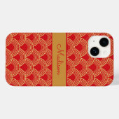 Elegant rood goud hoofdhuid patroon gepersonalisee Case-Mate iPhone case (Achterkant (horizontaal))
