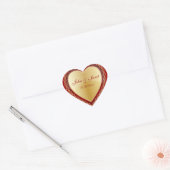 Elegant rood goud juweel hart sticker (Envelop)