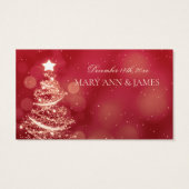 Elegant Rood & Goud Kerst Bruiloft Drink Voucher Visitekaartje (Achterkant)