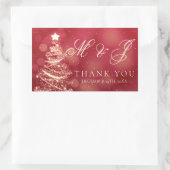 Elegant Rood & Goud Kerst Bruiloft Favor Label (Tas)