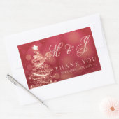 Elegant Rood & Goud Kerst Bruiloft Favor Label (Envelop)