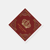 Elegant rood goud kroonbruiloft servet (Hoek)