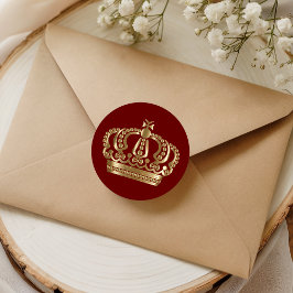 Elegant rood goud  kroonenvelop zegel