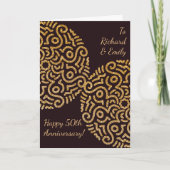 Elegant rood goud mandala bruiloft Jubileum Kaart (Voorkant)