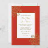 Elegant rood & goud Mandala indiaanse bruiloft Kaart (Voorkant)