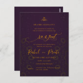 Elegant rood goud mandala indiaanse bruiloft Sange Briefkaart (Voorkant / Achterkant)