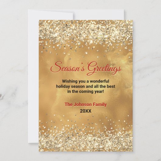 Elegant rood goud marmer kunst Kerstmis nieuwjaar (Voorkant)