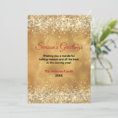 Elegant rood goud marmer kunst Kerstmis nieuwjaar (Staand voorkant)