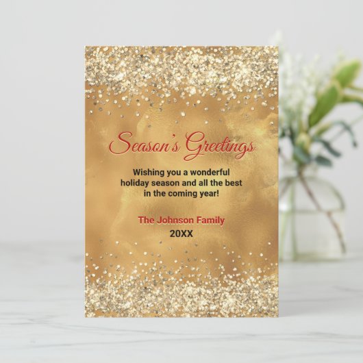 Elegant rood goud marmer kunst Kerstmis nieuwjaar (Staand voorkant)