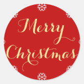 Elegant rood goud Merry Kerstmis Envelope Seals Ronde Sticker (Voorkant)