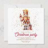 Elegant rood goud notenkraker kerstfeest kaart (Voorkant)