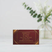 Elegant Rood & Goud QR Code Visitekaartje (Staand voorkant)