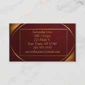 Elegant Rood & Goud QR Code Visitekaartje (Voorkant)