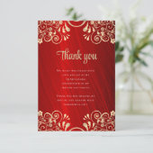 Elegant rood goud quinceanera foto dank u bedankkaart (Staand voorkant)