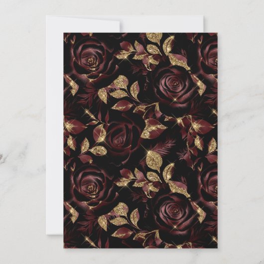 Elegant Rood & Goud Roos Bloemen 60ste Verjaardag Kaart (Achterkant)