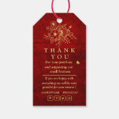 Elegant Rood Goud Scratch bloemendank u Cadeaulabel (Voorkant)