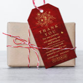Elegant Rood Goud Scratch bloemendank u Cadeaulabel