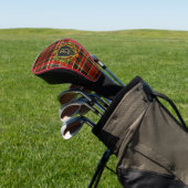 Elegant Rood Goud Tartan Monogram Bedrijfs- Golfheadcover (Insitu)