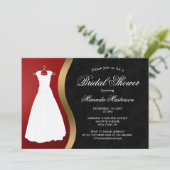 Elegant rood goud zwart Vrijgezellenfeest Kaart (Staand voorkant)