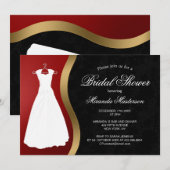 Elegant rood goud zwart Vrijgezellenfeest Kaart (Voorkant / Achterkant)