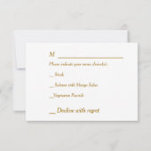 Elegant rood gouden kader trouwmenu RSVP (Achterkant)