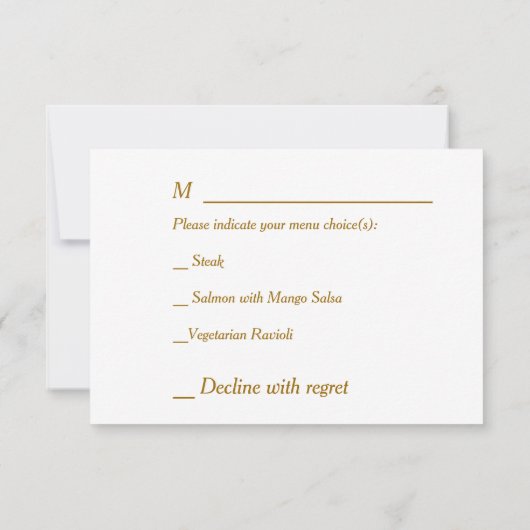 Elegant rood gouden kader trouwmenu RSVP (Achterkant)