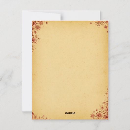 Elegant rood gouden kerstboom Wenskaart Feestdagenkaart (Achterkant)