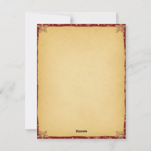 Elegant rood gouden kerstboom Wenskaart Feestdagenkaart (Achterkant)