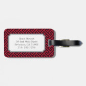 Elegant rood Grieks zeer belangrijk geometrisch Bagagelabel (Achterkant horizontaal)