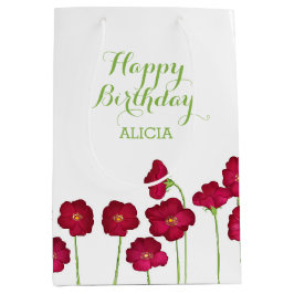 Elegant rood groeiende Wildflower Verjaardagsfeest Medium Cadeauzakje