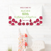 Elegant rood groeiende Wildflower Verjaardagsfeest Spandoek (Insitu)