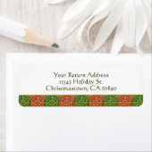 Elegant rood groen en goud aangepaste vakantie lab etiket (Insitu)