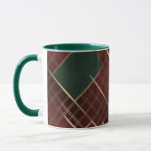 Elegant Rood Groen Goud Feestelijk Plaid Mok (Links)