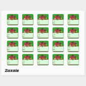 Elegant Rood Groen Goud Kerst Gift Label Stickers (Vel)