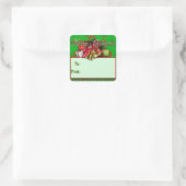 Elegant Rood Groen Goud Kerst Gift Label Stickers (Tas)