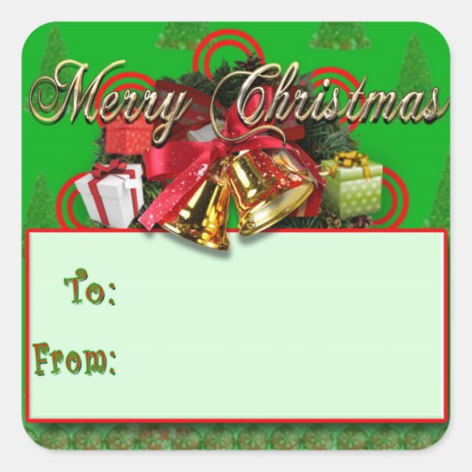 Elegant Rood Groen Goud Kerst Gift Label Stickers (Voorkant)
