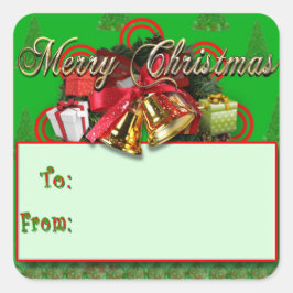 Elegant Rood Groen Goud Kerst Gift Label Stickers