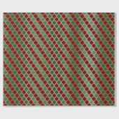 Elegant rood groen goud luxe quatrefoil patroon cadeaupapier (Vlak)
