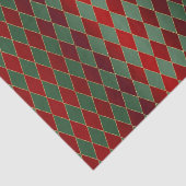 Elegant Rood Groen Harlekijn Luxe Patroon Tissuepapier (Detail)