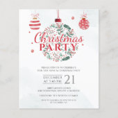 Elegant rood groen kerstfeestje flyer (Voorkant)