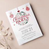 Elegant rood groen kerstfeestje flyer