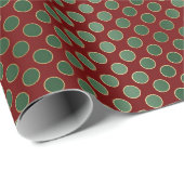 Elegant rood groen luxe polka dot patroon cadeaupapier (Rol Hoek)
