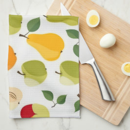 Elegant rood groen Sinaasappel appels peren Patroo Theedoek