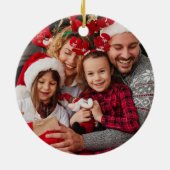 Elegant rood groen strass vrolijk wit kerst keramisch ornament (Achterkant)