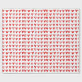 Elegant Rood Hart Schets Inpakpapier - Perfect (Vlak)