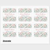 Elegant rood Holly Berry groen Vierkante Sticker (Vel)