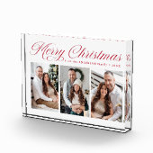 Elegant rood kalligrafie script vrolijk kerstfeest fotoblokken (Rechts)