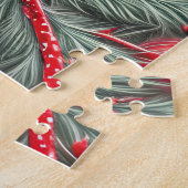 Elegant  Rood Kardinaal Kerstfeest Legpuzzel (Zijkant)