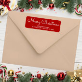 Elegant rood Kerst retour adres label